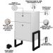 Cabeceira Box King Vicenza 195 Facto Verde Musgo L02 E 2 Mesas De Cabeceira Work Branco - Lyam Decor