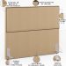 Cabeceira Box King Vicenza 195 Linho Bege Escuro L02 E 2 Mesas De Cabeceira Work Branco - Lyam Decor
