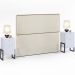 Cabeceira Box King Vicenza 195 Linho Champagne L02 E 2 Mesas De Cabeceira Work Branco - Lyam Decor