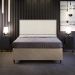 Cabeceira Box King Vicenza 195 Linho Champagne L02 E 2 Mesas De Cabeceira Work Preto - Lyam Decor