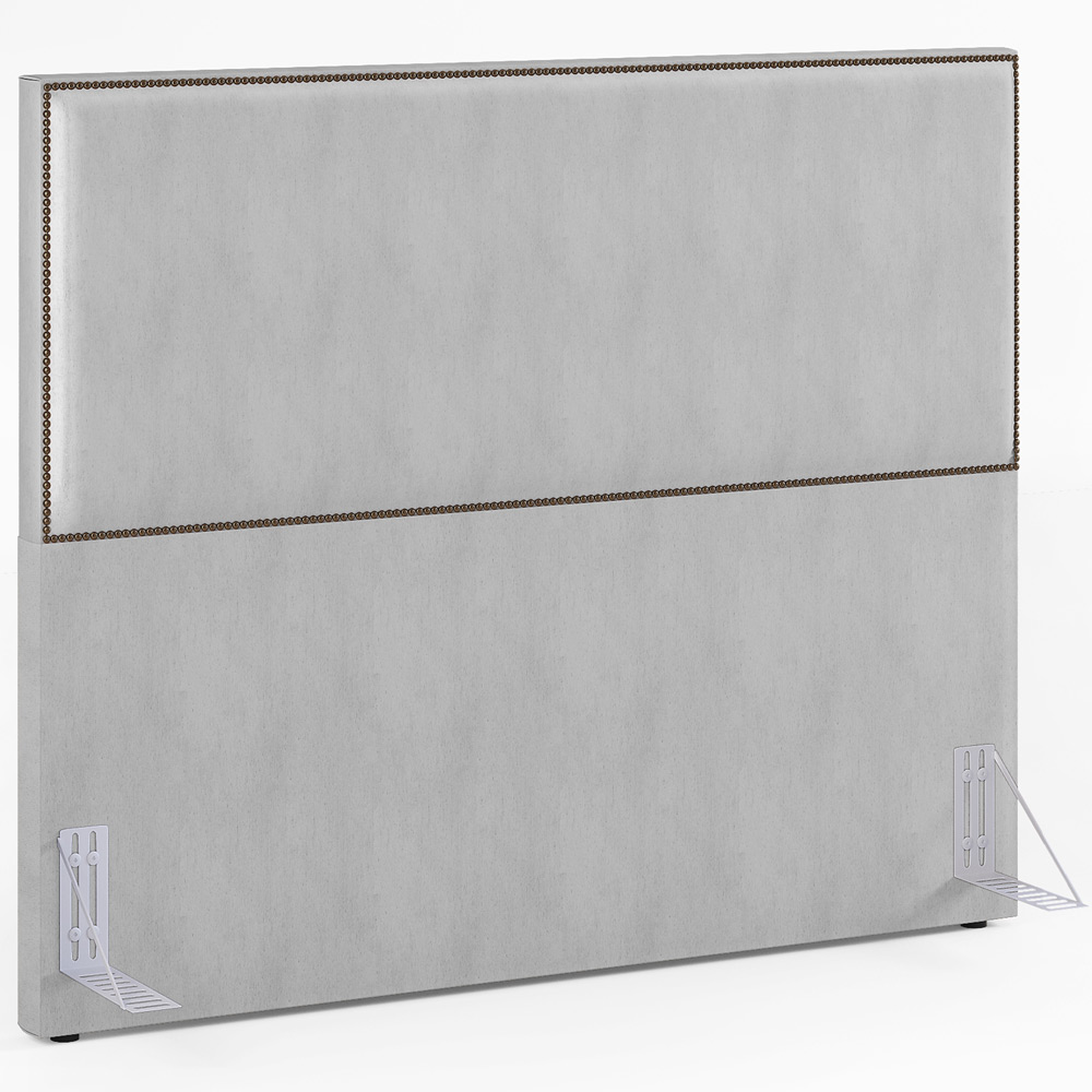 Cabeceira Box King Vicenza 195 Linho Cinza L02 E 2 Mesas De Cabeceira Work Branco - Lyam Decor