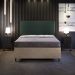 Cabeceira Box King Vicenza 195 Linho Verde Musgo L02 E 2 Mesas De Cabeceira Work Preto - Lyam Decor