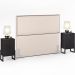 Cabeceira Box King Vicenza 195 Suede Bege L02 E 2 Mesas De Cabeceira Work Preto - Lyam Decor