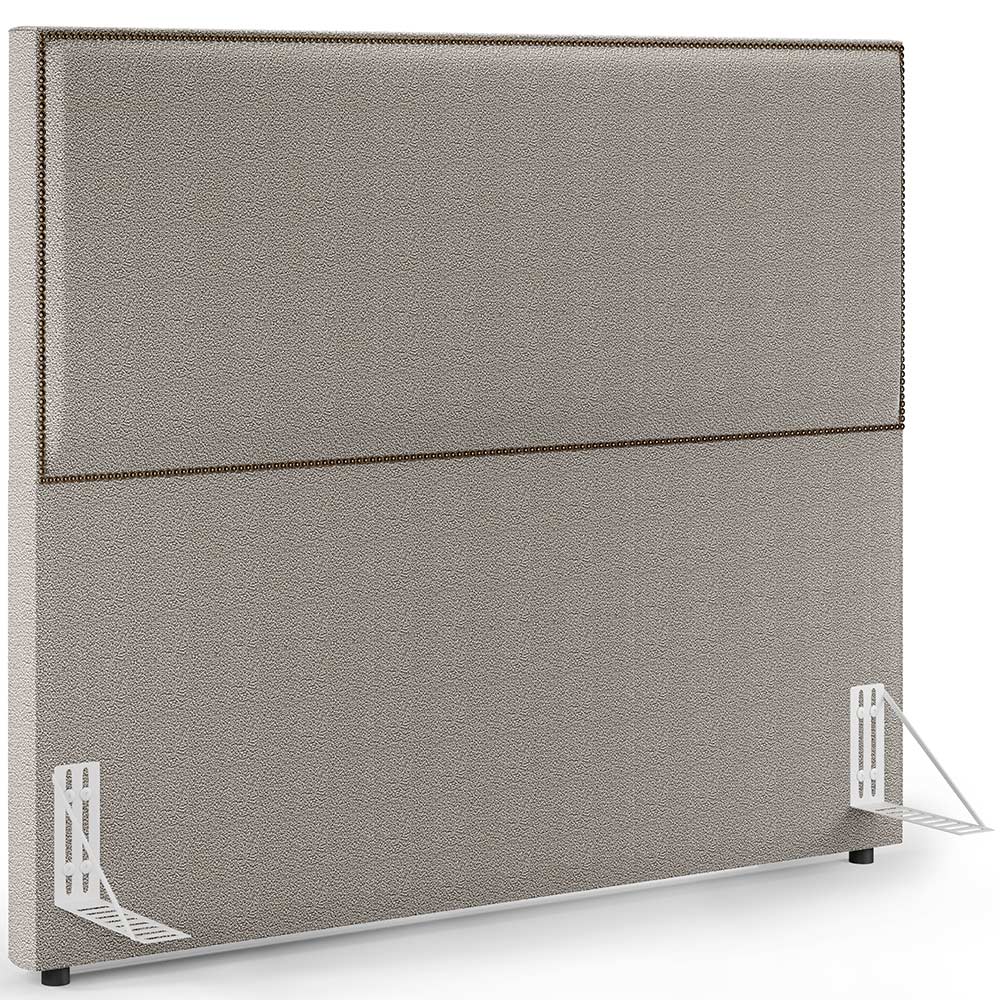 Cabeceira Box King Vicenza 195 cm Bouclê Bege L02 Com 02 Mesas De Cabeceira Work Branco - Lyam Decor