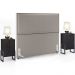 Cabeceira Box King Vicenza 195 cm Bouclê Bege L02 Com 02 Mesas De Cabeceira Work Preto - Lyam Decor