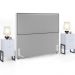 Cabeceira Box King Vicenza 195 cm Bouclê Cinza L02 Com 2 Mesas De Cabeceira Work Branco - Lyam Decor