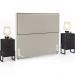 Cabeceira Box King Vicenza 195 cm Bouclê Creme L02 Com 02 Mesas De Cabeceira Work Preto - Lyam Decor