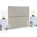 Cabeceira Box King Vicenza 195 cm Bouclê Creme L02 Com 2 Mesas De Cabeceira Work Branco - Lyam Decor