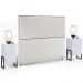 Cabeceira Box King Vicenza 195 cm Bouclê Cru L02 Com 02 Mesas De Cabeceira Work Branco - Lyam Decor