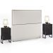 Cabeceira Box King Vicenza 195 cm Bouclê Cru L02 Com 02 Mesas De Cabeceira Work Preto - Lyam Decor