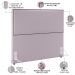 Cabeceira Box King Vicenza 195 cm Bouclê Rosê L02 Com 02 Mesas De Cabeceira Work Branco - Lyam Decor