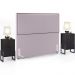 Cabeceira Box King Vicenza 195 cm Bouclê Rosê L02 Com 02 Mesas De Cabeceira Work Preto - Lyam Decor