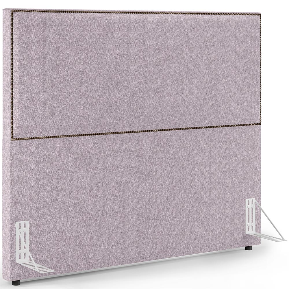 Cabeceira Box King Vicenza 195 cm Bouclê Rosê L02 Com 02 Mesas De Cabeceira Work Preto - Lyam Decor