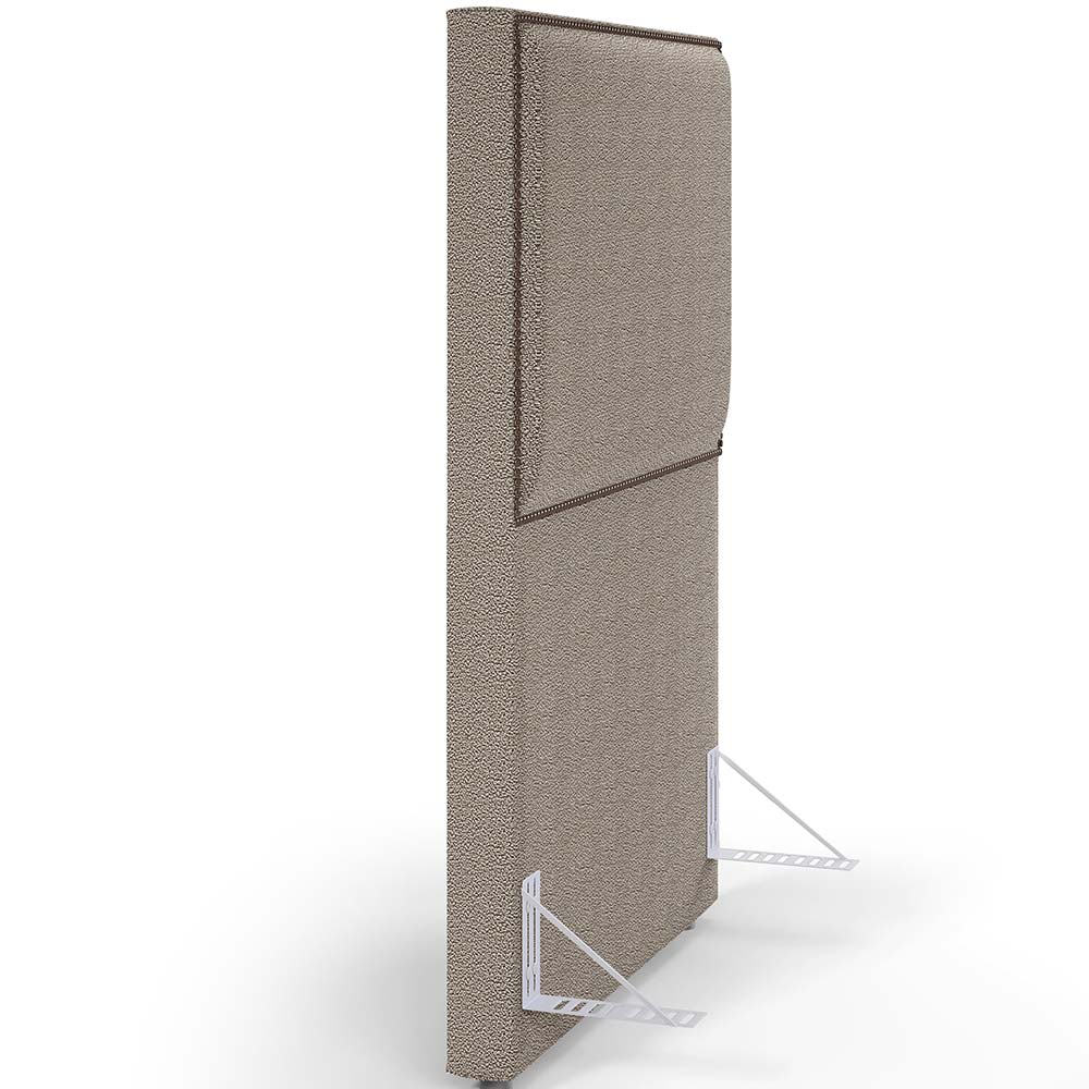 Cabeceira Box Solteiro Com Tachas 100 cm Vicenza L02 Bouclê Bege - Lyam Decor