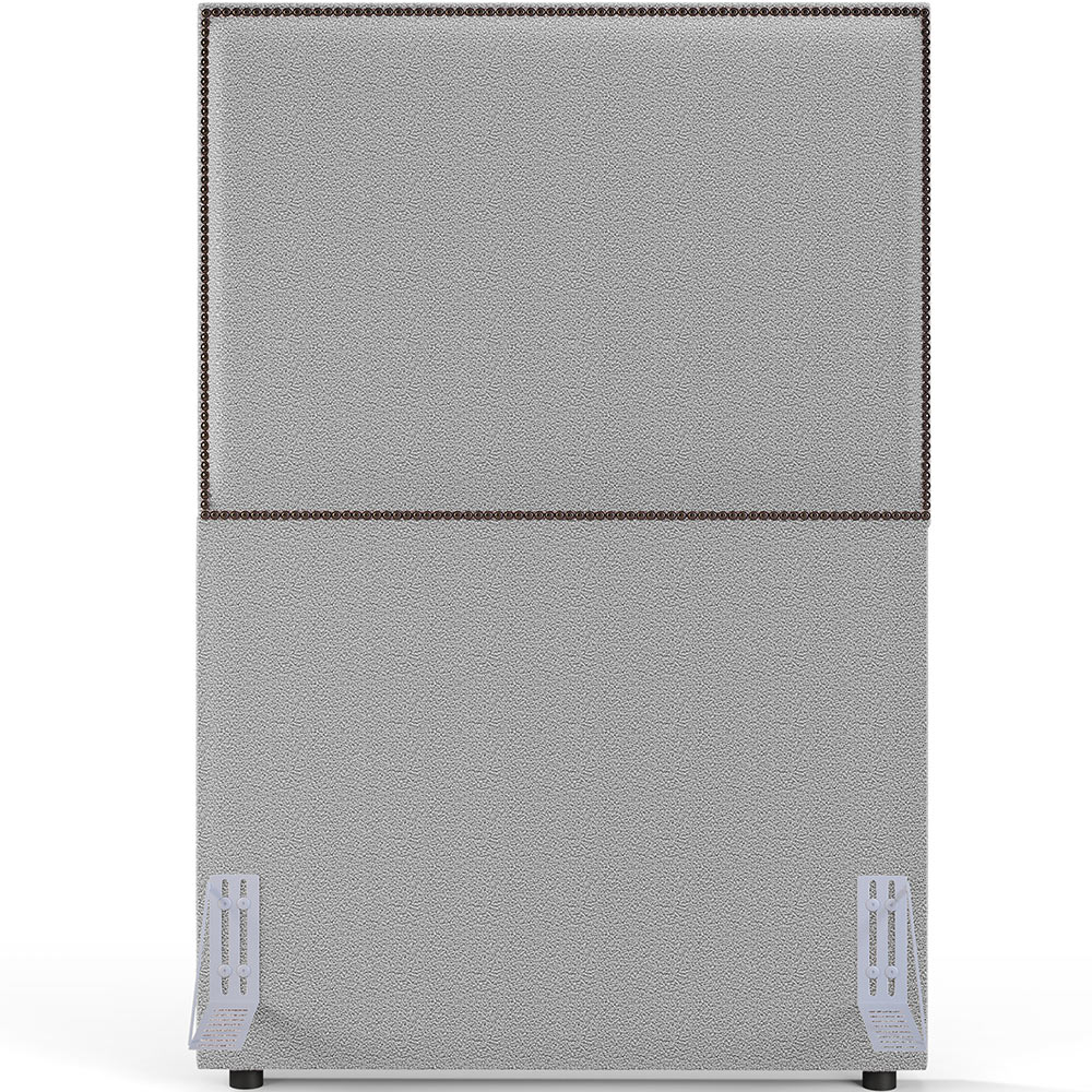 Cabeceira Box Solteiro Com Tachas 100 cm Vicenza L02 Bouclê Cinza - Lyam Decor