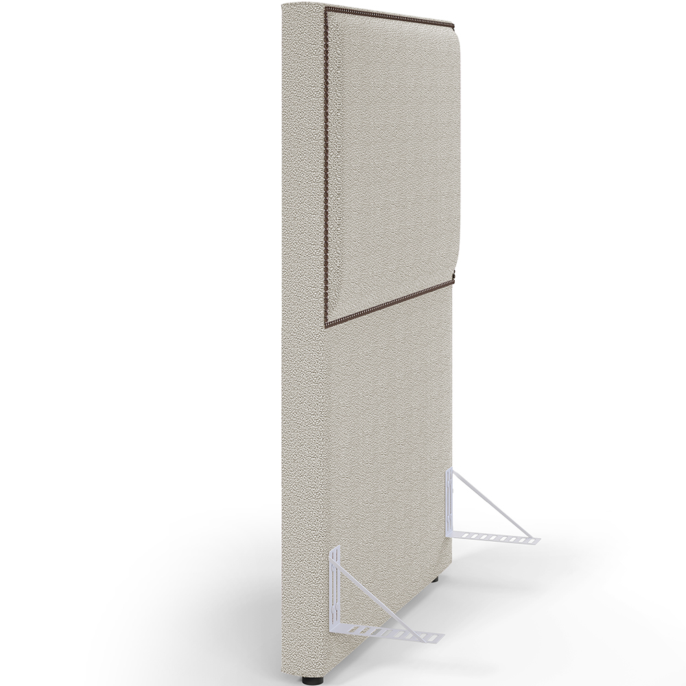 Cabeceira Box Solteiro Com Tachas 100 cm Vicenza L02 Bouclê Creme - Lyam Decor