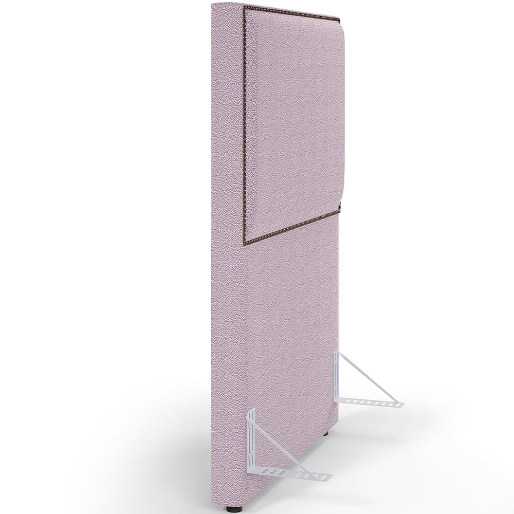 Cabeceira Box Solteiro Com Tachas 100 cm Vicenza L02 Bouclê Rosê - Lyam Decor