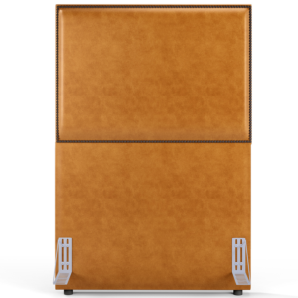 Cabeceira Box Solteiro Com Tachas 100 cm Vicenza L02 Couríssimo Whisky - Lyam Decor