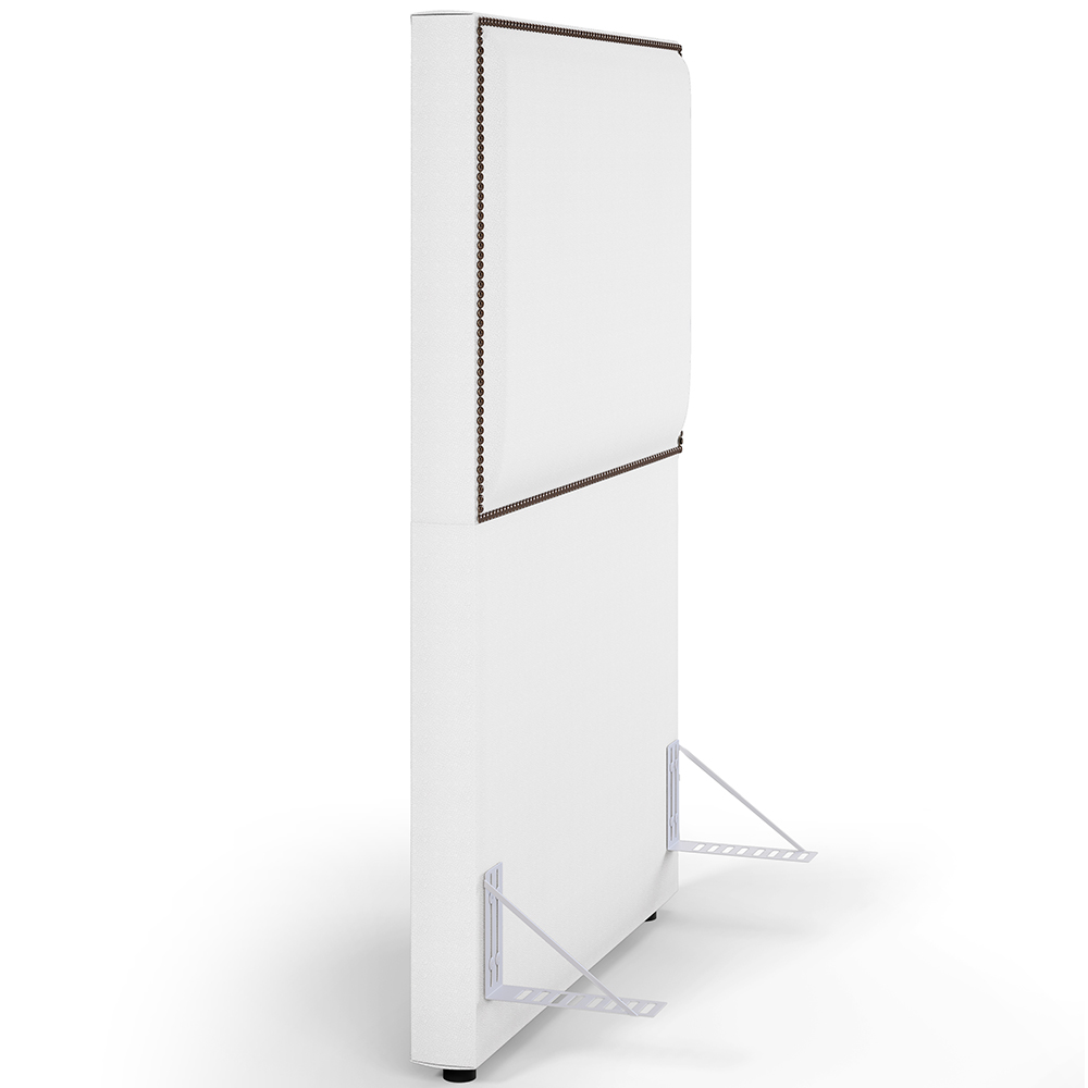 Cabeceira Box Solteiro Com Tachas 100 cm Vicenza L02 Facto Branco - Lyam Decor