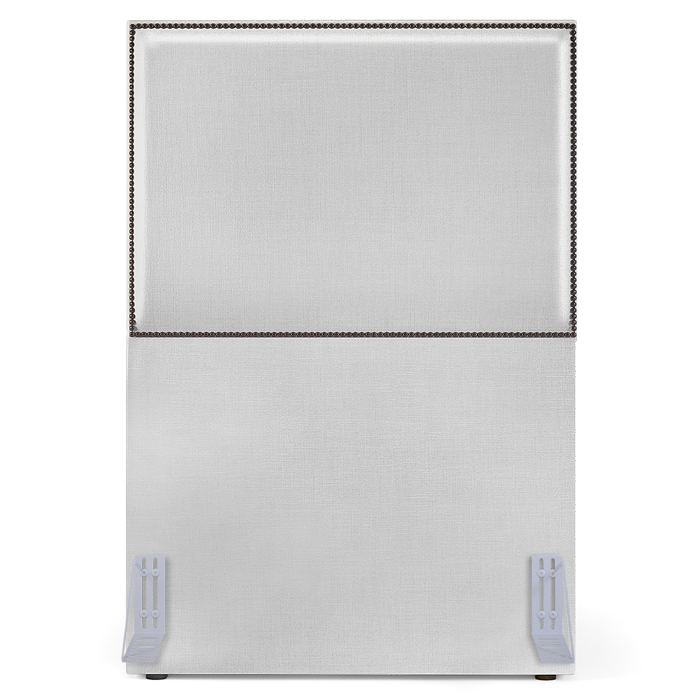 Cabeceira Box Solteiro Com Tachas 100 cm Vicenza L02 Facto Cinza Metalizado - Lyam Decor