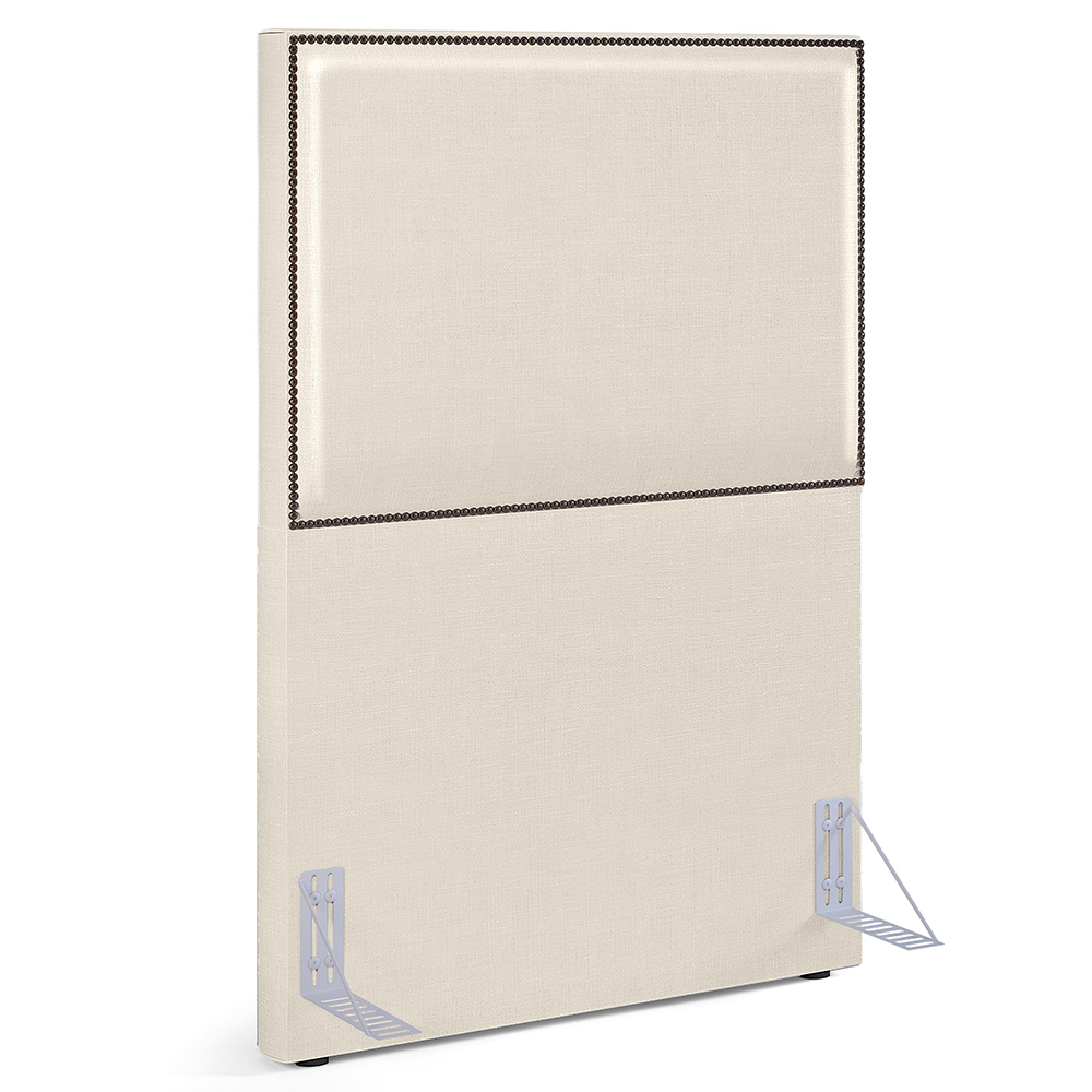 Cabeceira Box Solteiro Com Tachas 100 cm Vicenza L02 Facto Pérola Metalizado - Lyam Decor