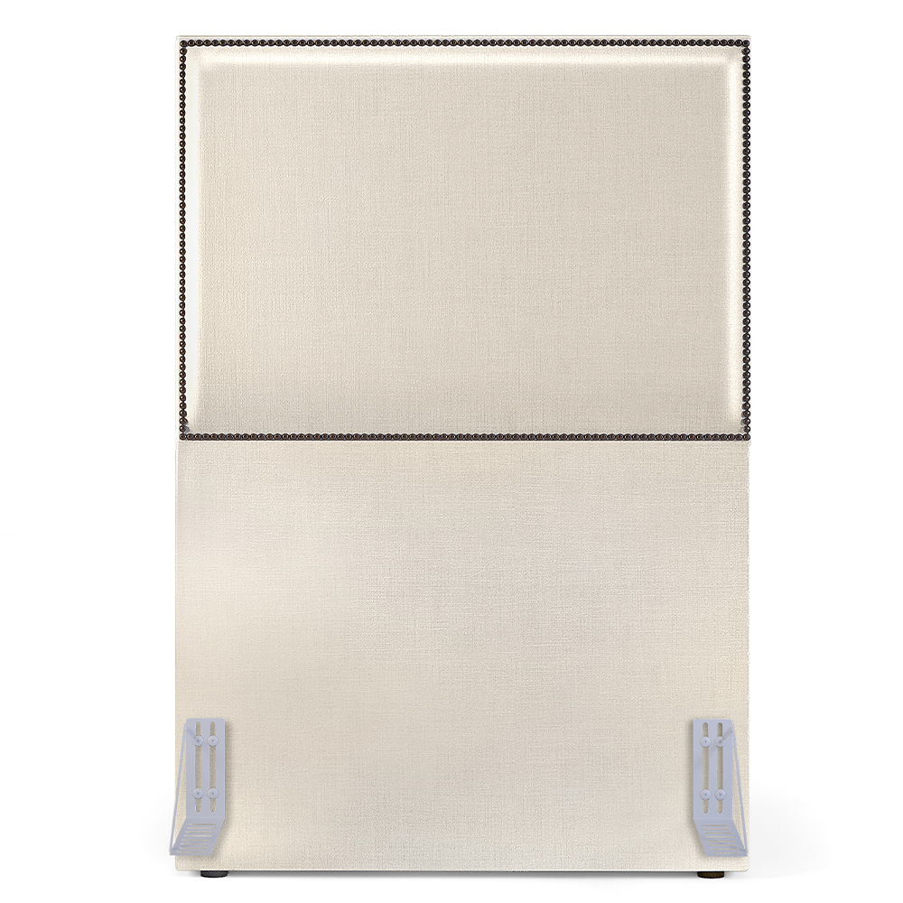 Cabeceira Box Solteiro Com Tachas 100 cm Vicenza L02 Facto Pérola Metalizado - Lyam Decor