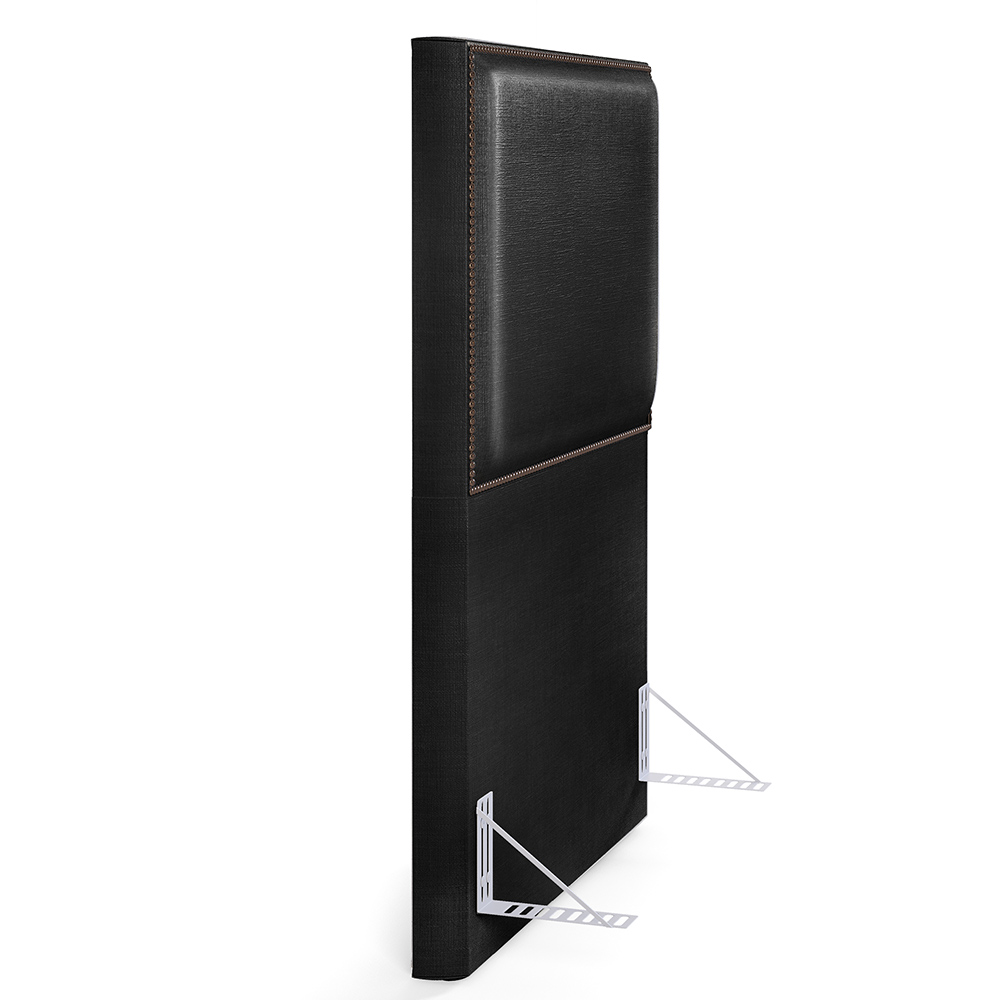 Cabeceira Box Solteiro Com Tachas 100 cm Vicenza L02 Facto Preto Metalizado - Lyam Decor