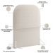 Cabeceira Cama Box 100cm Lanna com Puff Recamier Doha W01 Bouclê Creme - Lyam Decor