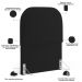 Cabeceira Cama Box 100cm Lanna com Puff Recamier Doha W01 Bouclê Preto - Lyam Decor