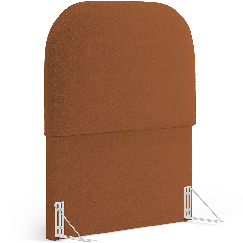 Cabeceira Cama Box 100cm Lanna com Puff Recamier Doha W01 Bouclê Terracota - Lyam Decor