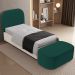 Cabeceira Cama Box 100cm Lanna com Puff Recamier Doha W01 Bouclê Verde - Lyam Decor