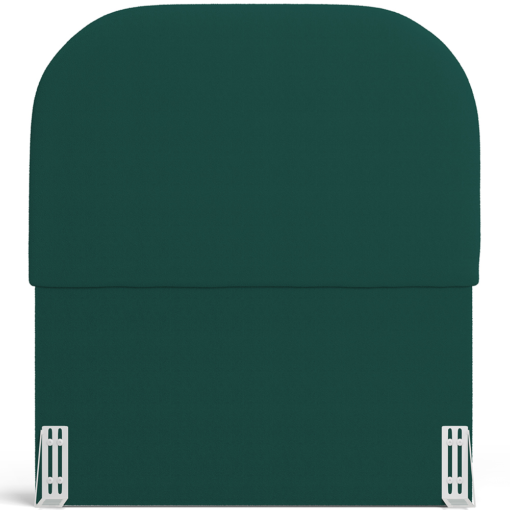 Cabeceira Cama Box 100cm Lanna com Puff Recamier Doha W01 Bouclê Verde - Lyam Decor
