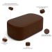 Cabeceira Cama Box 100cm Lanna com Puff Recamier Doha W01 Couríssimo Marrom - Lyam Decor