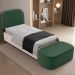 Cabeceira Cama Box 100cm Lanna com Puff Recamier Doha W01 Couríssimo Verde - Lyam Decor
