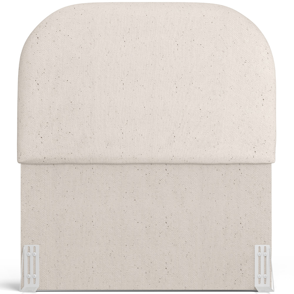 Cabeceira Cama Box 100cm Lanna com Puff Recamier Doha W01 Linho Cru - Lyam Decor