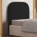 Cabeceira Cama Box 100cm Orgânica Lanna W01 Bouclê Preto - Lyam Decor