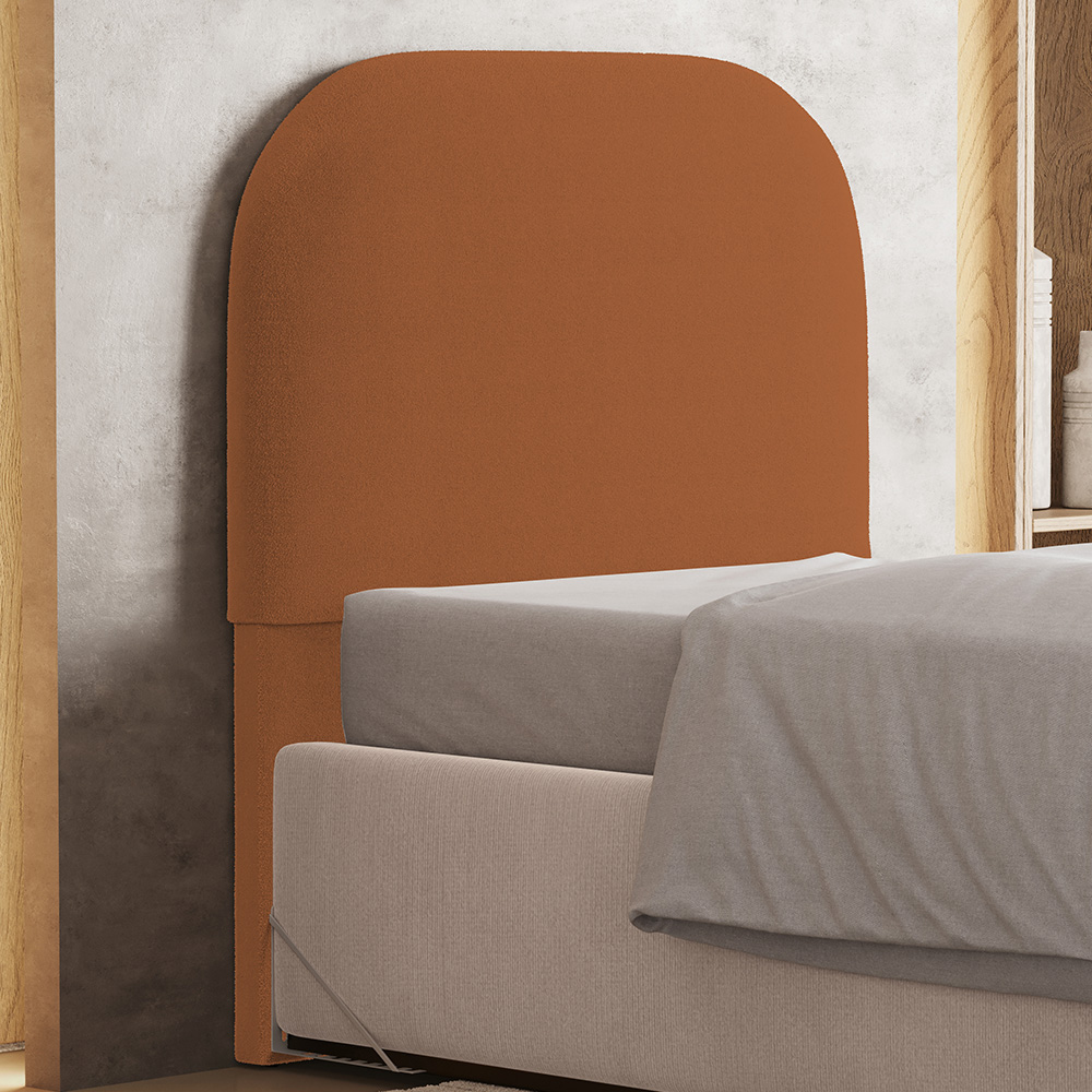 Cabeceira Cama Box 100cm Orgânica Lanna W01 Bouclê Terracota - Lyam Decor