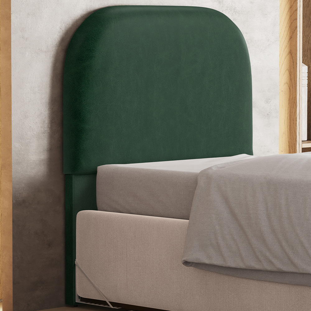 Cabeceira Cama Box 100cm Orgânica Lanna W01 Couríssimo Verde - Lyam Decor