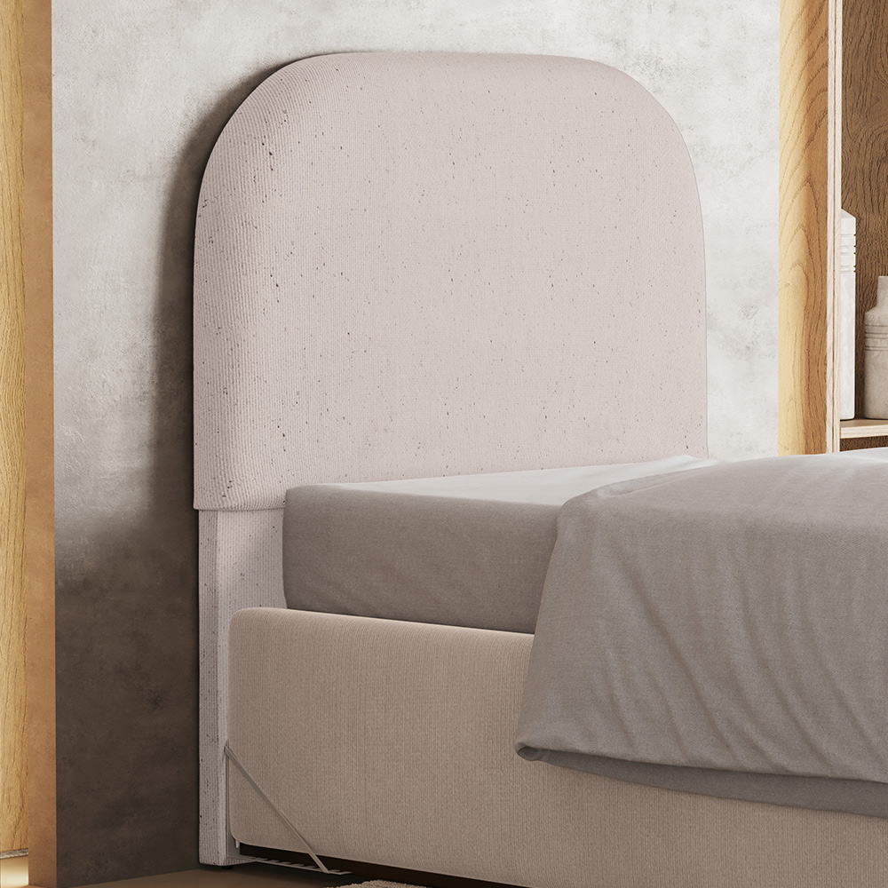 Cabeceira Cama Box 100cm Orgânica Lanna W01 Linho Bege - Lyam Decor