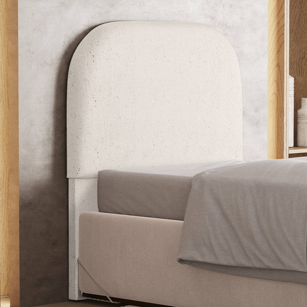 Cabeceira Cama Box 100cm Orgânica Lanna W01 Linho Cru - Lyam Decor