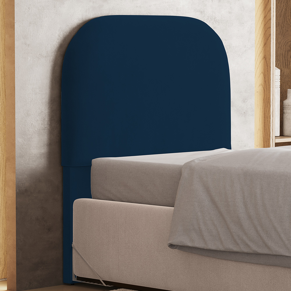 Cabeceira Cama Box 100cm Orgânica Lanna W01 Suede - Lyam Decor
