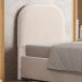 Cabeceira Cama Box 100cm Orgânica Lanna W01 Suede Bege - Lyam Decor
