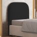 Cabeceira Cama Box 100cm Orgânica Lanna W01 Suede Preto - Lyam Decor