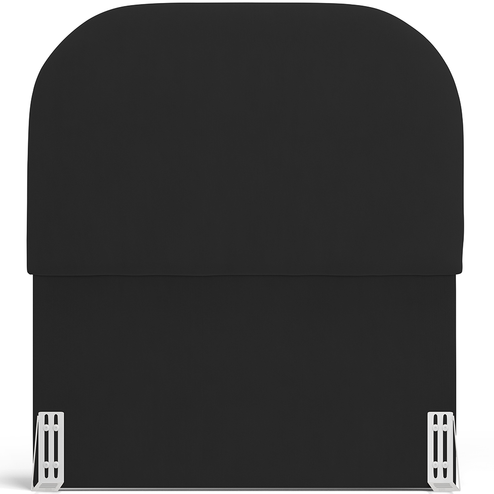 Cabeceira Cama Box 100cm Orgânica Lanna W01 Suede Preto - Lyam Decor