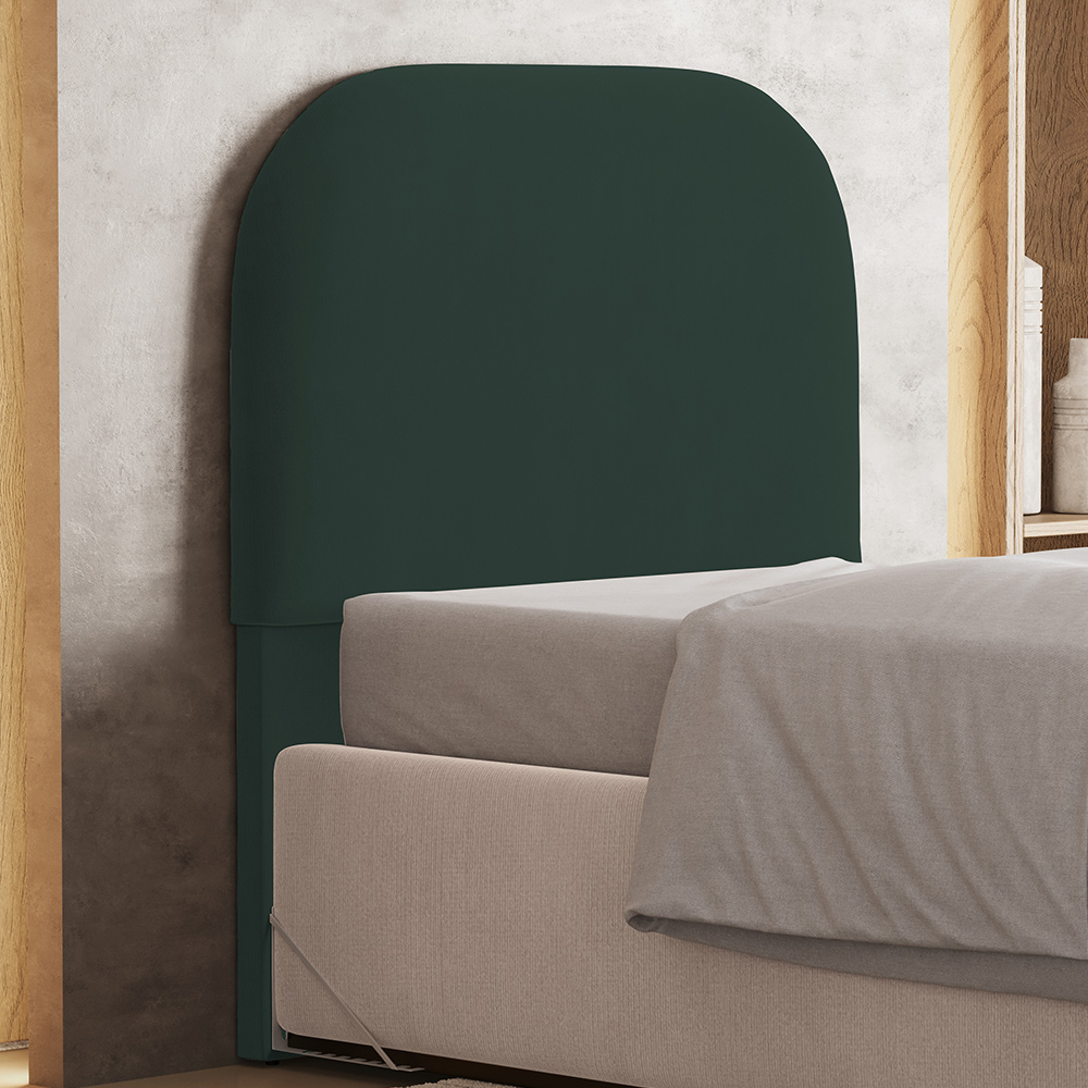 Cabeceira Cama Box 100cm Orgânica Lanna W01 Suede Verde Musgo - Lyam Decor