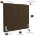 Cabeceira Cama Box Casal  King 195 cm Aurora W01 Suede Marrom - Lyam Decor