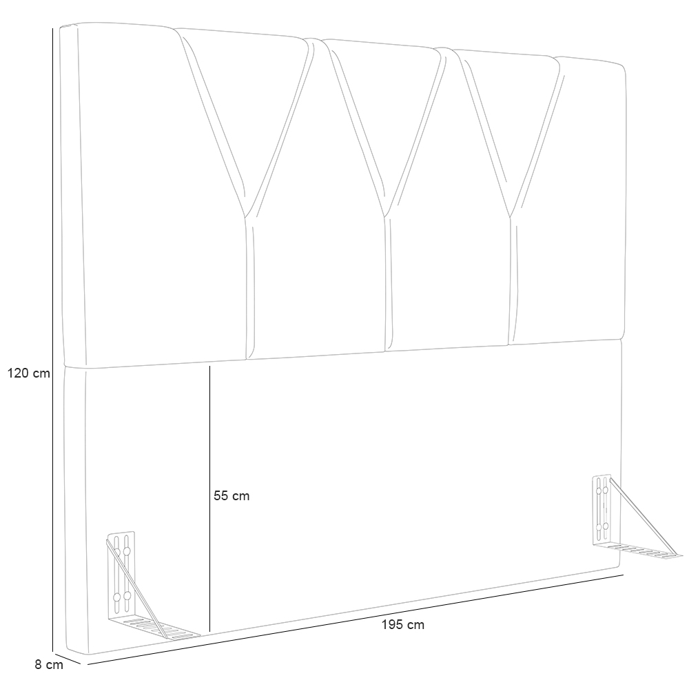 Cabeceira Cama Box Casal  King 195 cm Aurora W01 Suede Marrom - Lyam Decor