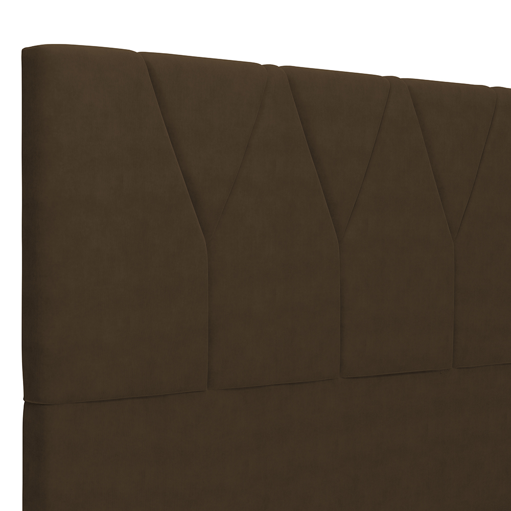 Cabeceira Cama Box Casal  King 195 cm Aurora W01 Suede Marrom - Lyam Decor