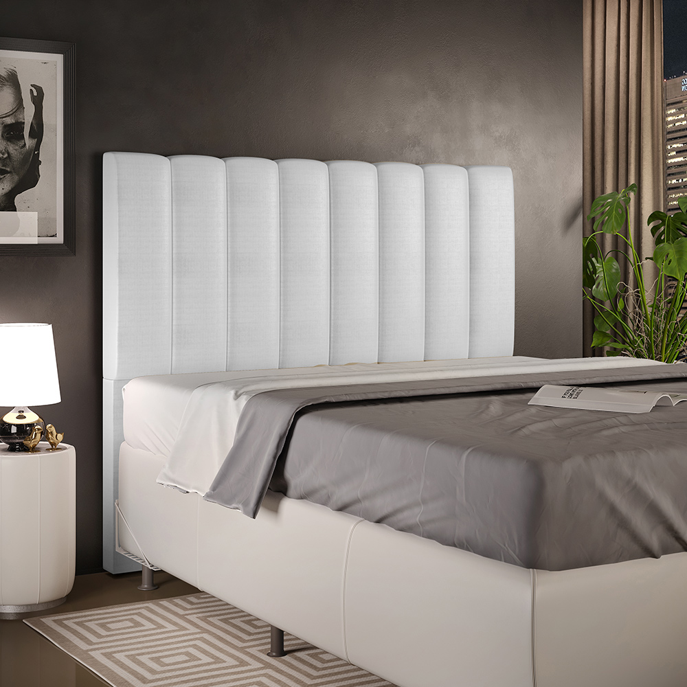Cabeceira Cama Box Casal 140 Cm Dália W01 Facto Cinza Metalizado - Lyam Decor