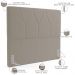 Cabeceira Cama Box Casal 140 cm Aurora W01 Bouclê Bege - Lyam Decor